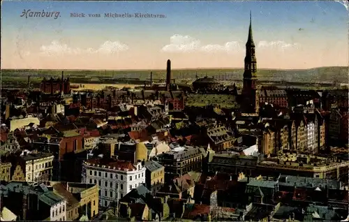 Ak Hamburg Mitte Neustadt, Blick vom Turm der Michaeliskirche