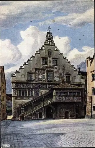 Künstler Ak Lindau am Bodensee Schwaben, altes Rathaus