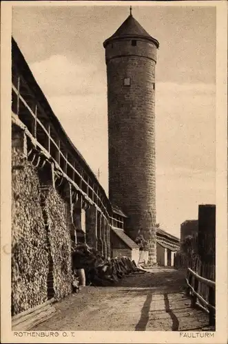 Ak Rothenburg ob der Tauber Mittelfranken, Faulturm