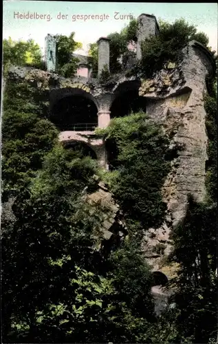Ak Heidelberg am Neckar, der gesprengte Turm