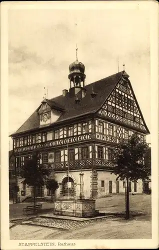 Ak Bad Staffelstein am Main Oberfranken, Rathaus