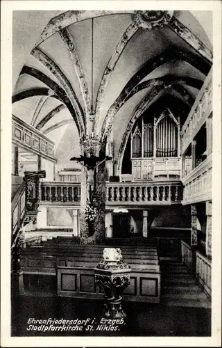Ak Ehrenfriedersdorf im Erzgebirge, Stadtpfarrkirche St. Niklas