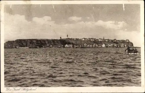 Ak Nordseeinsel Helgoland, Panorama vom Meer aus gesehen