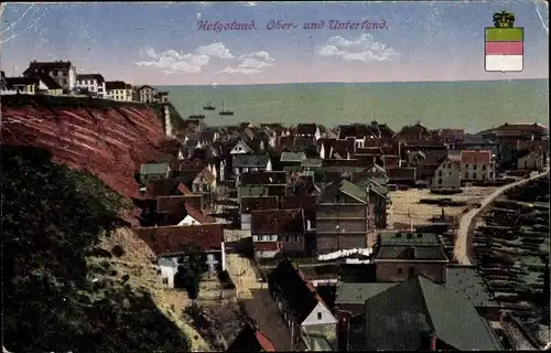 Ak Nordseeinsel Helgoland, Ober- und Unterland