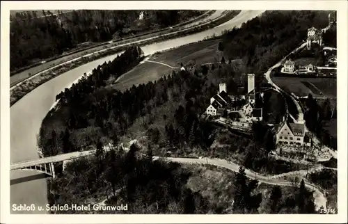 Ak Grünwald bei München, Schloss und Schloss-Hotel