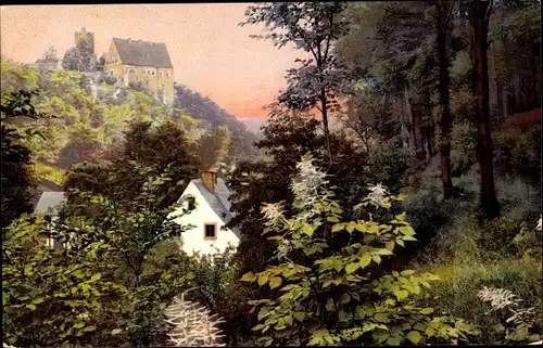 Ak Scharfenstein Drebach Erzgebirge, Schloss Scharfenstein, Nenke und Ostermaier Serie I