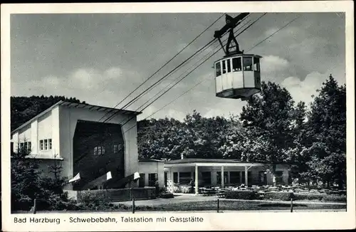 Ak Bad Harzburg am Harz, Schwebebahn, Talstation mit Gaststätte