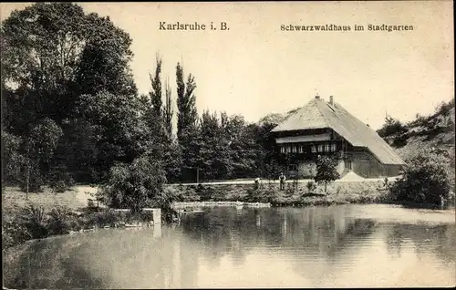 Ak Karlsruhe in Baden, Schwarzwaldhaus im Stadtgarten