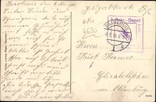 Ak Saarlouis im Saarland, Saarbrücke und Garnisonlazarett
