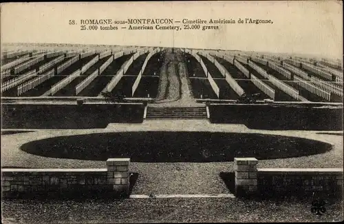 Ak Romagne sous Montfaucon Lothringen Meuse, Cimetiere Americain de l'Argonne