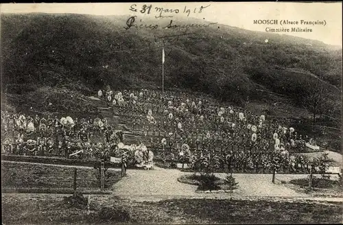 Ak Moosch Elsass Haut Rhin, Cimetiere Militaire
