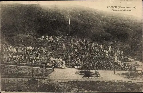 Ak Moosch Elsass Haut Rhin, Cimetiere Militaire