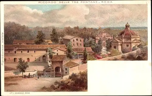 Künstler Litho Roma Rom Lazio, Ricordo delle tre Fontane