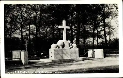 Ak Rhenen Utrecht, Ingang Mil. Kerkhof op de Grebbeberg