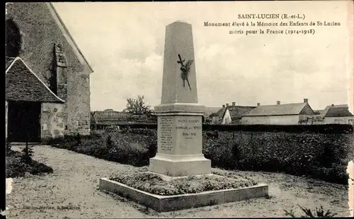 Ak Saint Lucien Eure et Loir, Monument eleve a la Memoire des Enfants de St-Lucien