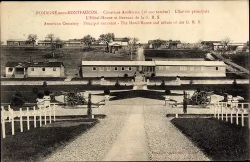 Ak Romagne sous Montfaucon Lothringen Meuse, Cimetiere Americain, l'entree principale