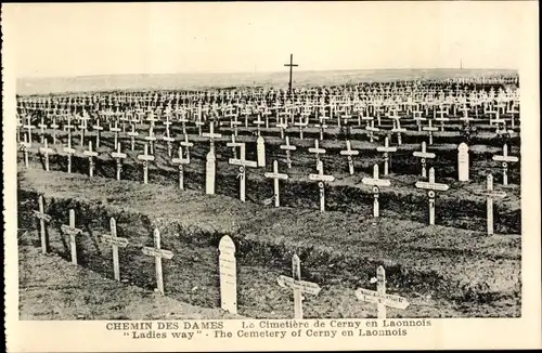 Ak Cerny Essonne, Chemin des Dames, Le Cimetiere en Laonnois