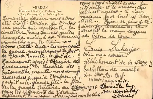 Ak Verdun Meuse, Cimetiere Militaire du Faubourg Pavé