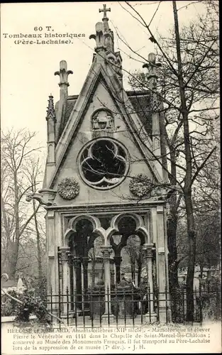 Ak Paris, Cimetière du Père Lachaise, Tombeaux historiques, Heloise et Abelard