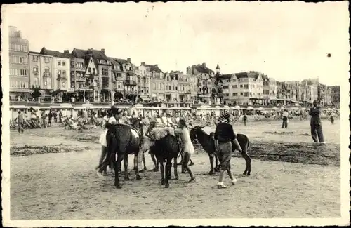 Ak Middelkerke Westflandern, La Plage