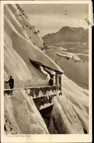 Ak Flexenstraße Flexenpass Vorarlberg, Winteransicht