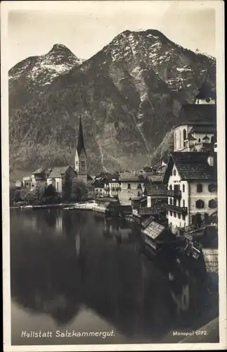 Ak Hallstatt im Salzkammergut Oberösterreich, Ortspartie, Kirche