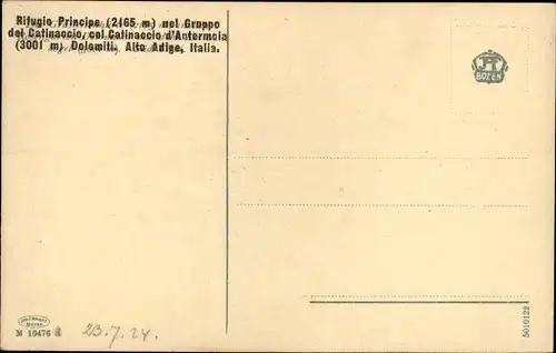 Ak Rifugio Principe Südtirol Italien, nel Gruppo del Catinaccio, cel Catinaccio d'Antermola