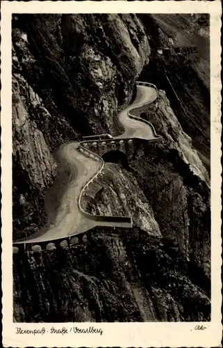 Ak Flexenstraße Flexenpass Vorarlberg, zwischen Stuben-Zürs und Steeg