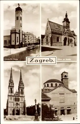 Ak Zagreb Kroatien, Crkva Sv. Petra, Sv. Marka, Sv. Ilaria, Katedrale