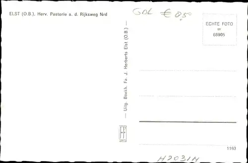 Ak Elst Gelderland, Herv. Pastorie a. d. Rijksweg Nrd