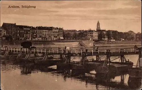 Ak Arnhem Gelderland Niederlande, Schipbrug