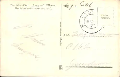 Ak Ellecom Ellekom Gelderland, Troelstra Oord Avegoor