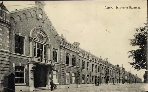 Ak Assen Drenthe Niederlande, Infanterie Kazernes