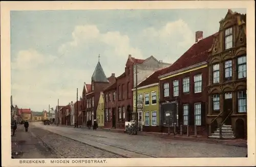 Ak Breskens Sluis Zeeland Niederlande, Midden Dorpsstraat