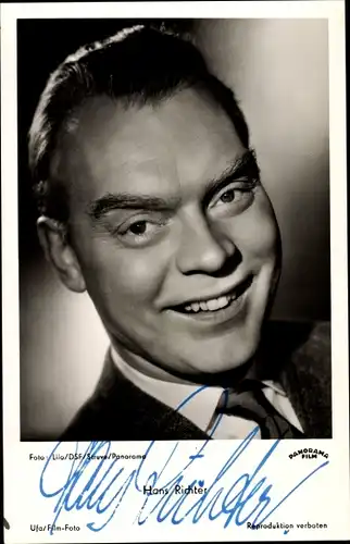 Ak Schauspieler Hans Richter, Portrait, Ufa Film, Autogramm