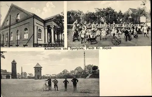 Ak Plaidt in der Eifel, Kinderheim und Sportplatz, Kinder in Rollstühlen