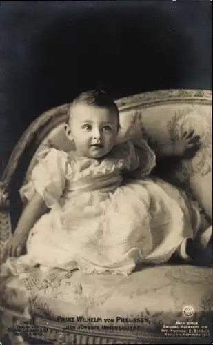 Ak Prinz Wilhelm von Preußen, Der jüngste Hohenzoller, Kinderportrait, Liersch 1628