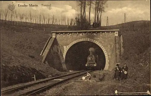 Ak Maarkedal Flandern Antwerpen, Tunnel Van Louise-Marie, Eisenbahn