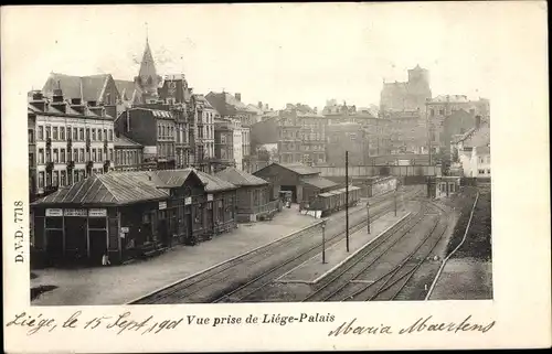 Ak Liège Lüttich Wallonien, Bahnhof Liege Palais