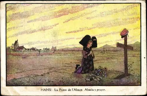 Künstler Ak Hansi, Jean Jacques Waltz, La Prière de l'Alsace