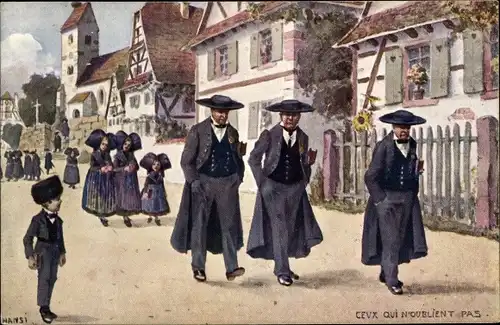 Künstler Ak Hansi, Jean Jacques Waltz, Alsace, Ceux qui n'Oublient pas, Elsässer