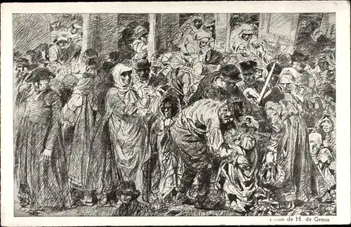 Künstler Ak de Groux, H., Journee Francaise du Secours National, Verpflegung der Schwachen