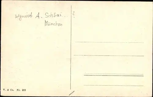 Künstler Ak Schönian, Alfred, Hirsch, Waldpartie