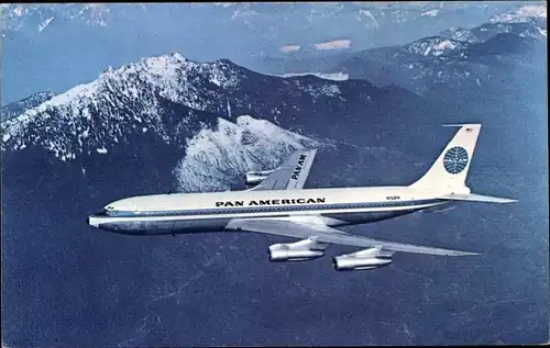 Ak Amerikanisches Passagierflugzeug der Pan American World Airways, Boeing 707