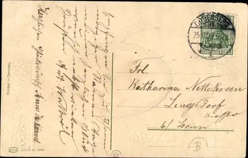 Präge Ak Glückwunsch Namenstag, Schwalben, Blumen