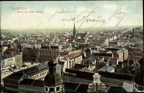 Ak Leipzig in Sachsen, Blick vom neuen Rathaus