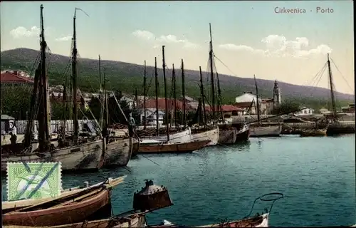 Ak Cirkvenica Crikvenica Kroatien, Porto, Hafen, Boote