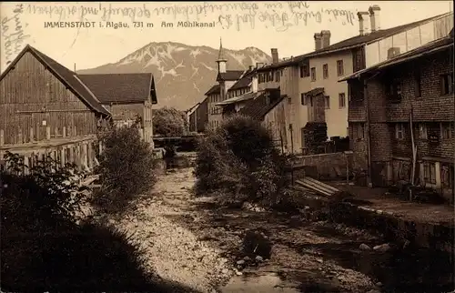 Ak Immenstadt im Allgäu Schwaben, Am Mühlkanal