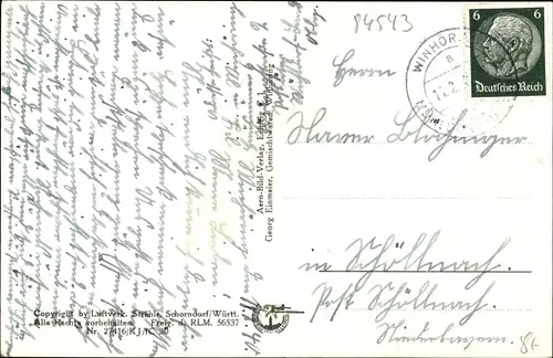 Ak Winhöring in Oberbayern, Luftaufnahme