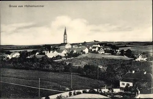 Ak Hohenkammer in Oberbayern, Blick auf den Ort, Kirche, Felder